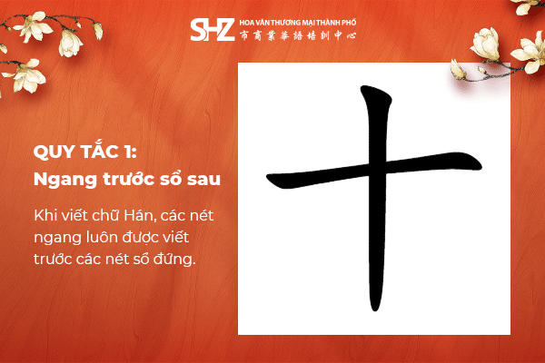Quy tắc viết chữ Hán: Ngang trước, sổ sau
